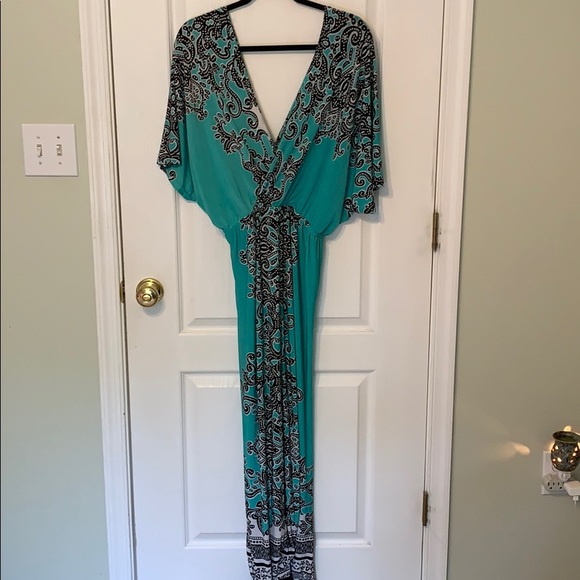 Dresses & Skirts - Teal and Navy Maxi Dress or Beach Cover Up